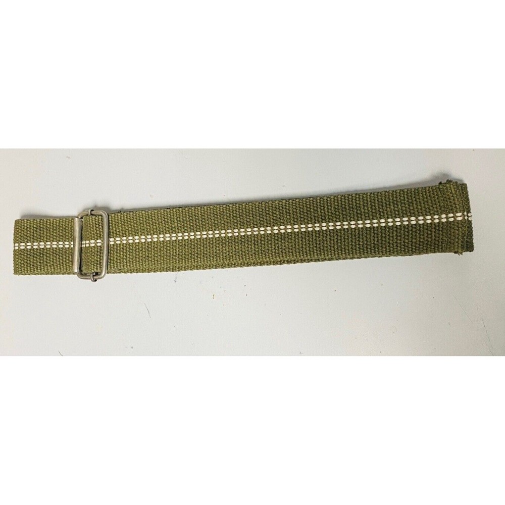 Mens Web Buckle Belt Sandy Green Color Bronze Buckle Adjustable 43”x2”